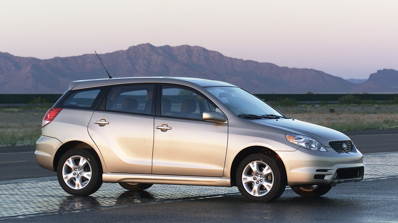 Toyota Matrix Hatchback parked in the desert