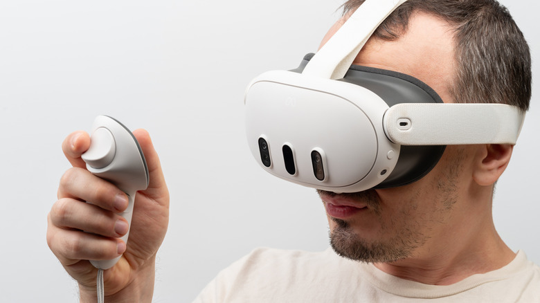 Man wearing Meta Quest 3