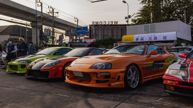 Three modified Supra MK4s