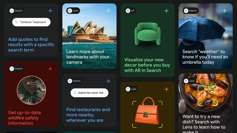 google search and app options