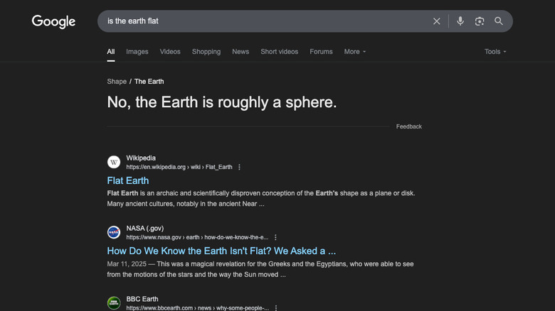 flat earth google search