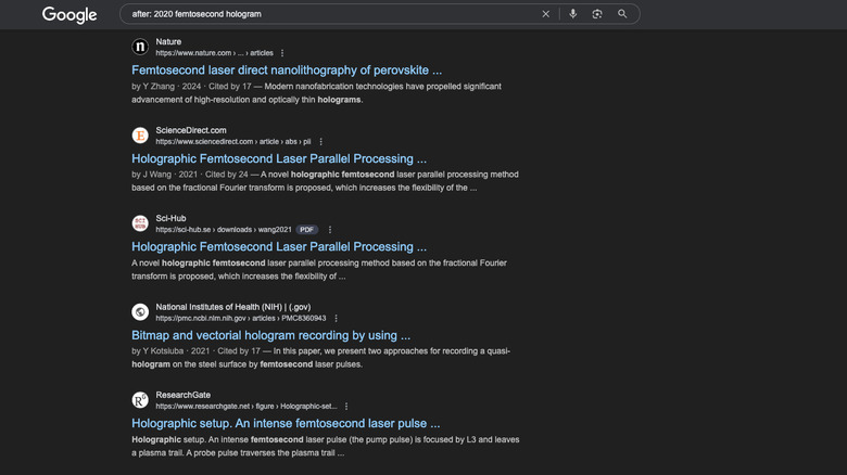 Searching by time frame Google