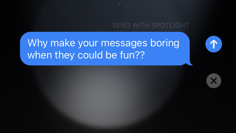 iMessage spotlight effect