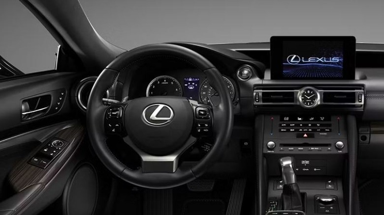 Lexus RC interior with CD player.