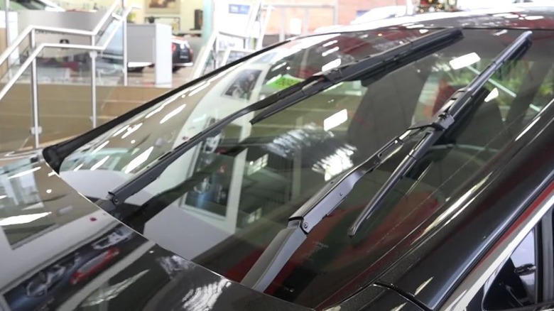 Lexus wipers in service mode.