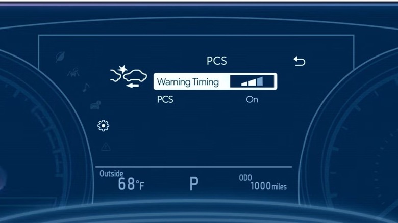 Illustration of Settings Menu for Toyota Safety Sense