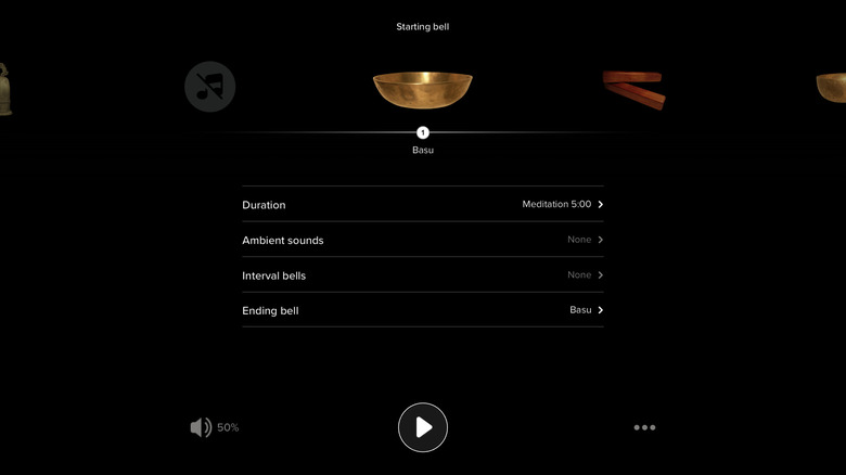 Insight Meditation app timer screen on iPad