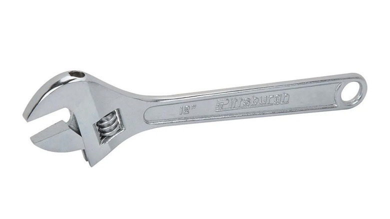 A basic adjustable wrench from Pittsburgh at Harbor Freight