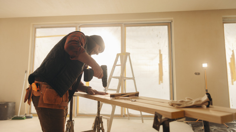 man working on a home improvement project