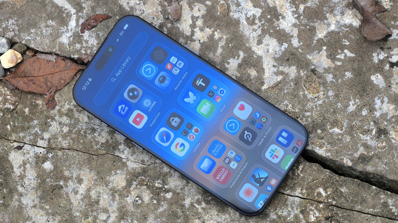 iPhone 17 Pro Max on stone.