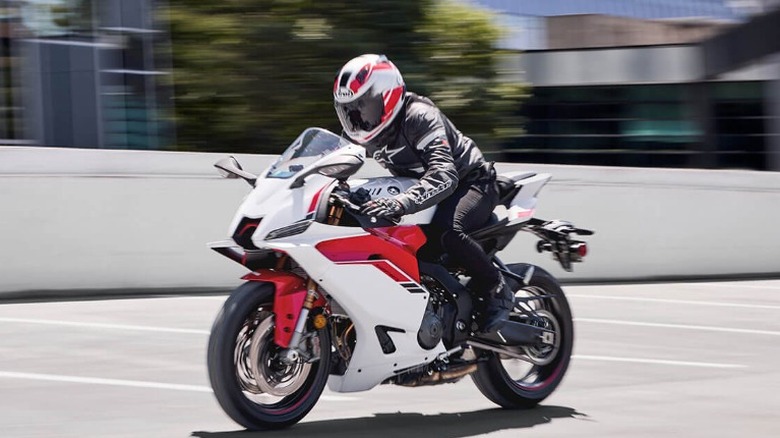 A white 2025 Yamaha YZF-R9