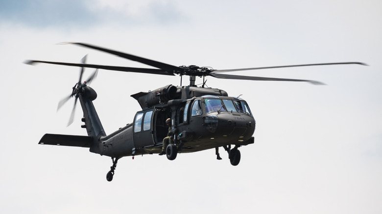 Sikorsky Black Hawk helicopter in flight