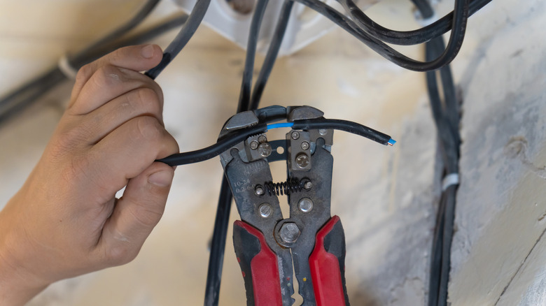 cutting wire with a wire stripper