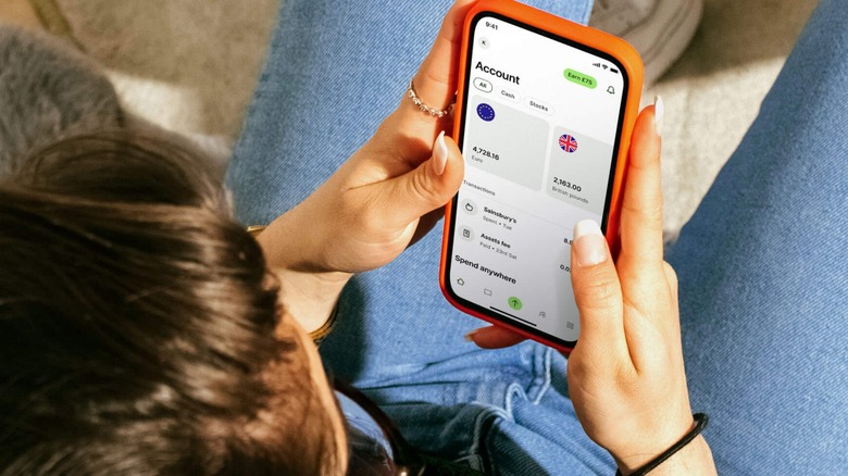 Woman using Wise app