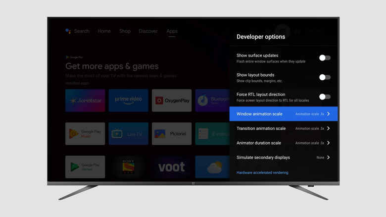 Reduce animation scale on Google TV