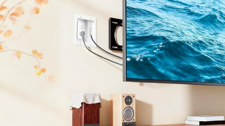 TV with recessed cable management