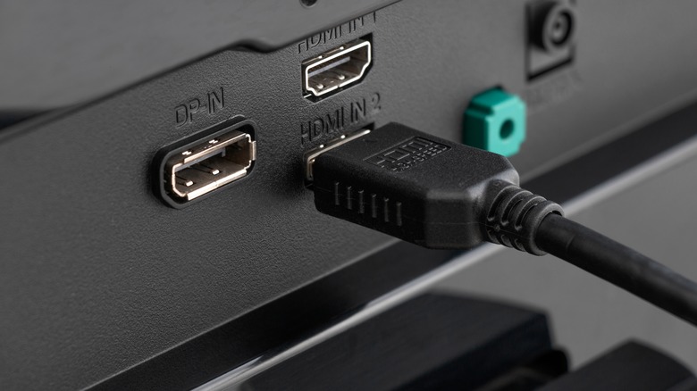 HDMI cable in back of TV