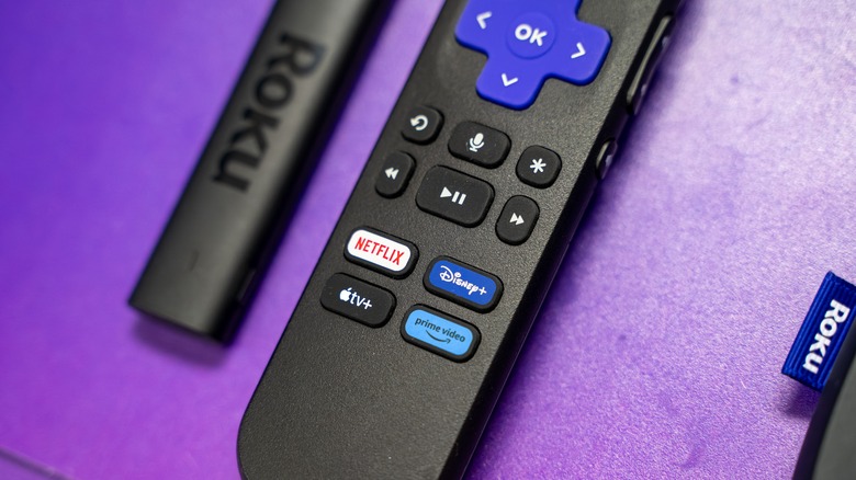 Close up of a Roku streaming device