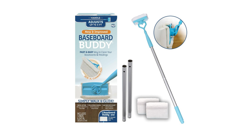 Baseboard buddy with accessories