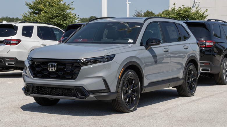 Gray Honda CR-V in car lot
