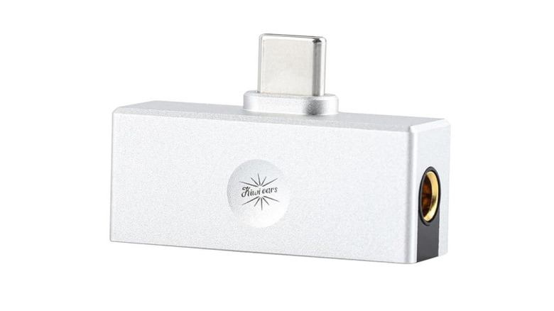 USB-C DAC amp on white background