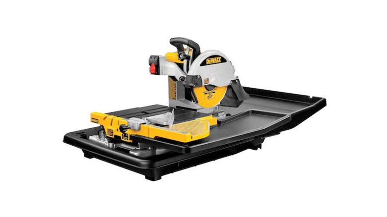 DeWalt 10-Inch Heavy Duty Wet Tile Saw on a white background