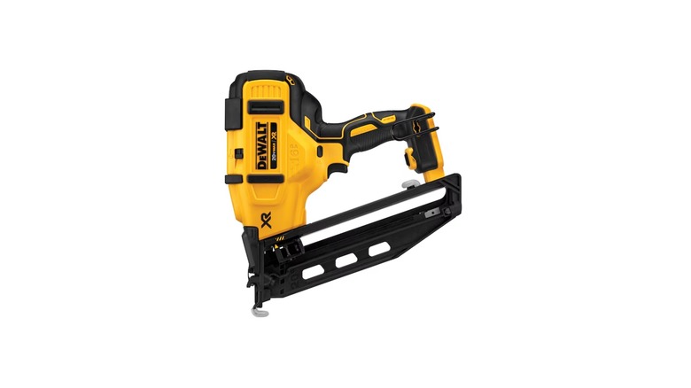DeWalt 16 Gauge Angled Finish Nailer on a white background