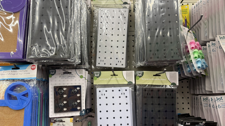 Peg board items at Dollar Tree