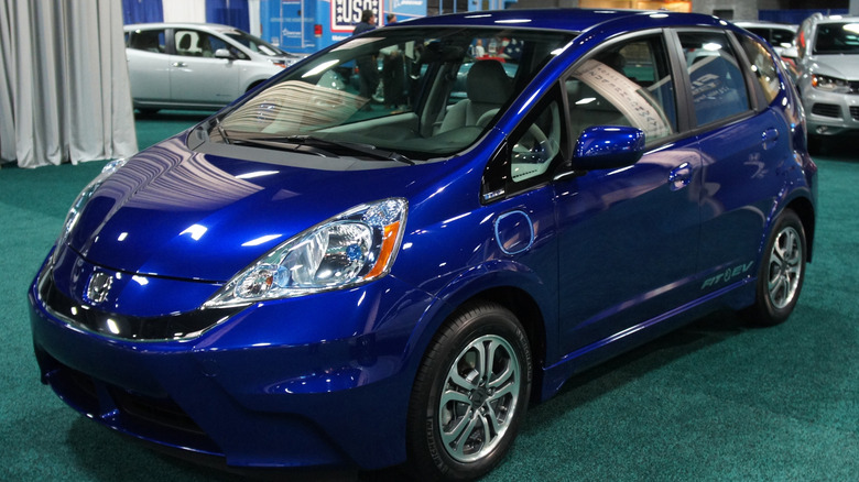 Honda Fit EV at an auto show