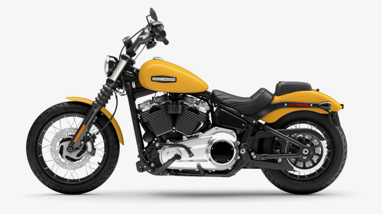 Harley-Davidson Street Bob 114 on display in yellow