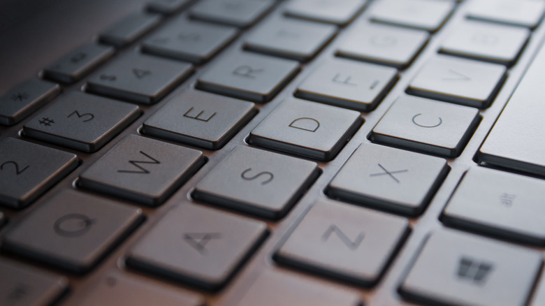 The keyboard on a windows laptop