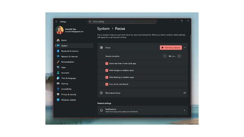 Focus Modes on Windows 11