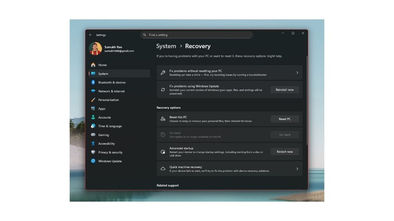 Roll back a Windows update
