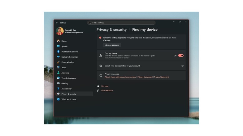 Find my device on Windows 11