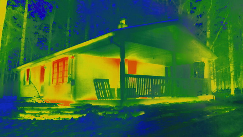 Infrared camera image of house