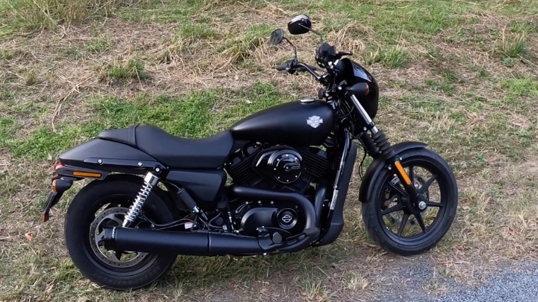 A black 2020 Harley-Davidson Street 500 Motorcycle