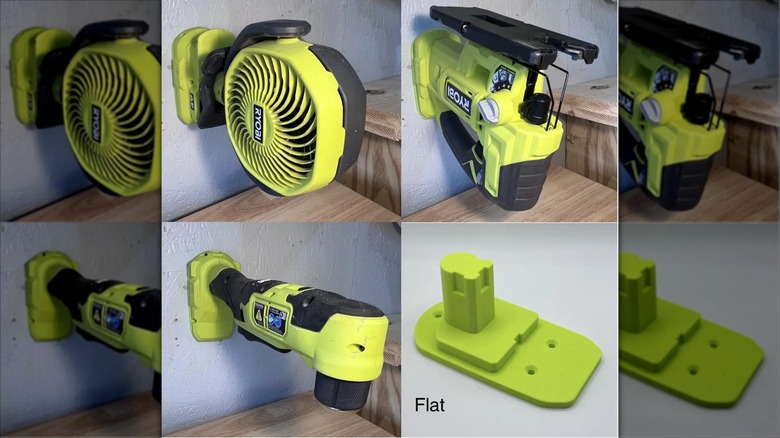 Four-square image of tools mounted on a wall