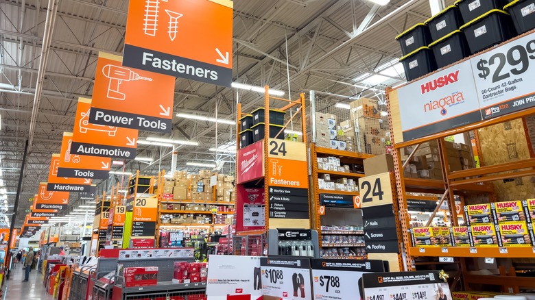 A view of a corridor in a local Home Depot store