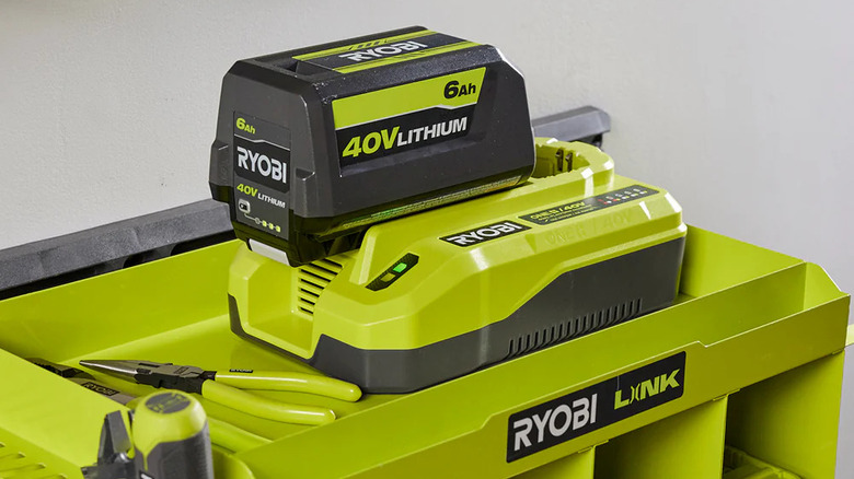 Ryobi 18V/40V Dual Platform Charger with a 6Ah 40V battery