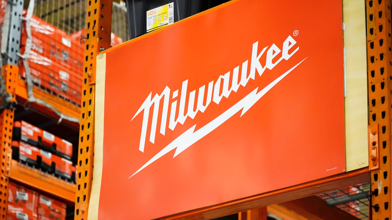 Milwaukee Tool logo on display at The Home Depot