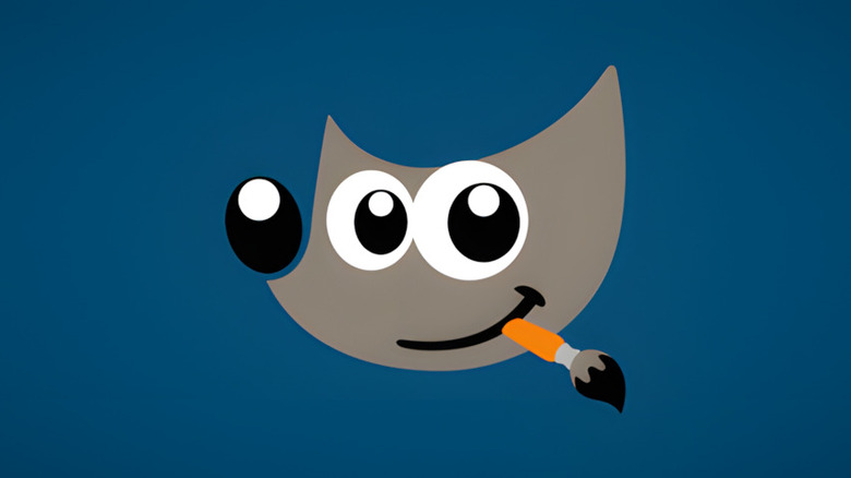 gimp logo on blue background