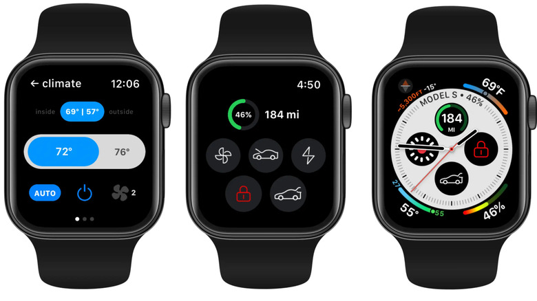 Different "tiles" that are available on the Watchla app, shown here on an Apple watch
