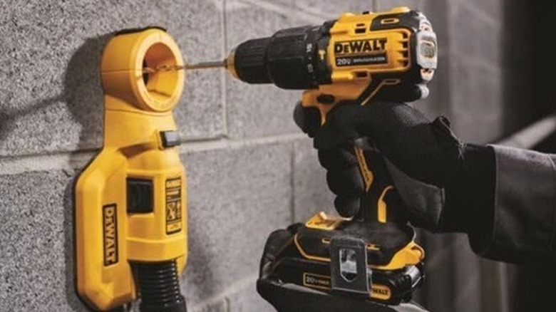 DeWalt hammer drill drilling brick