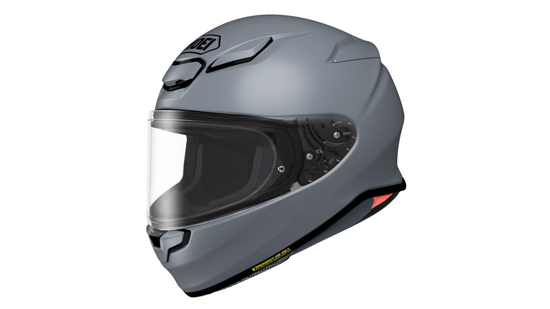 A stock photo of a Shoei RF-1400 motorcycle helmet