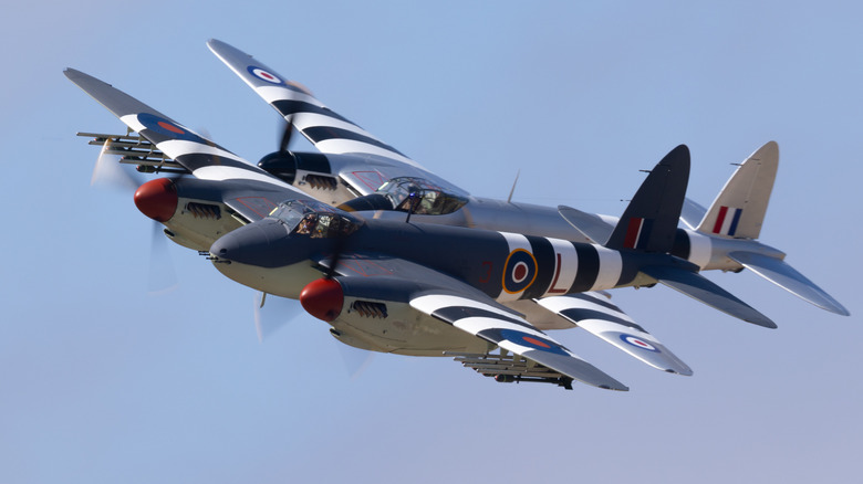 two De Havilland Mosquitos