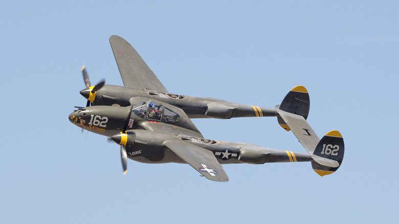 a Lockheed P-38 Lightning in flight