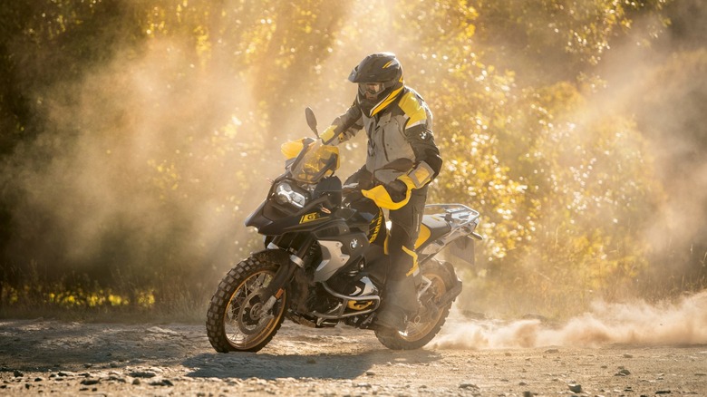 BMW R 1250 GS off-road riding on dirt