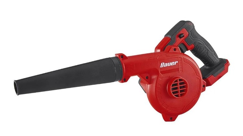 Blower with a black hose