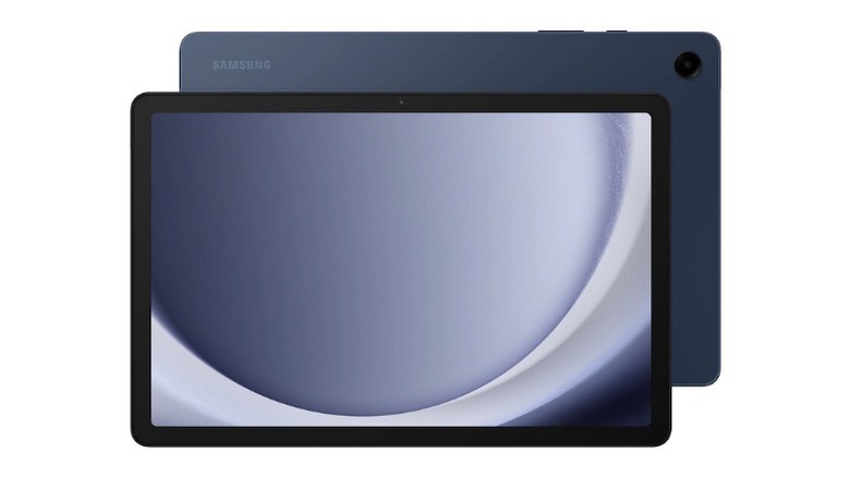 A Samsung A9+ front and rear side view