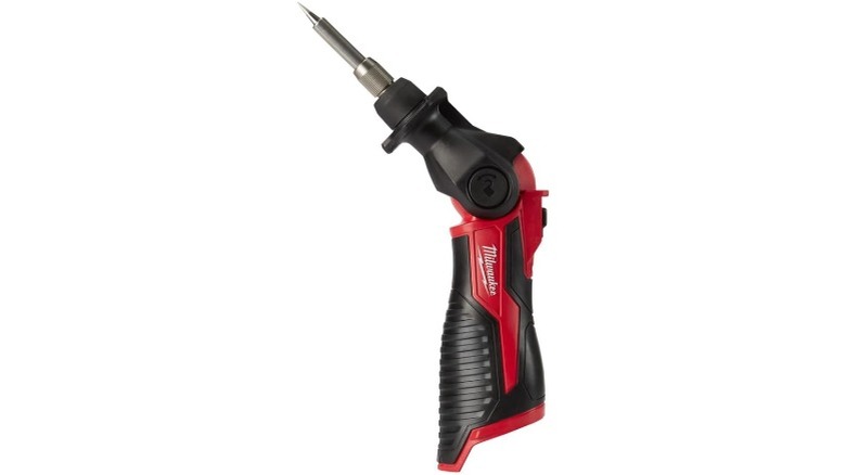 Soldering iron with pointed edge